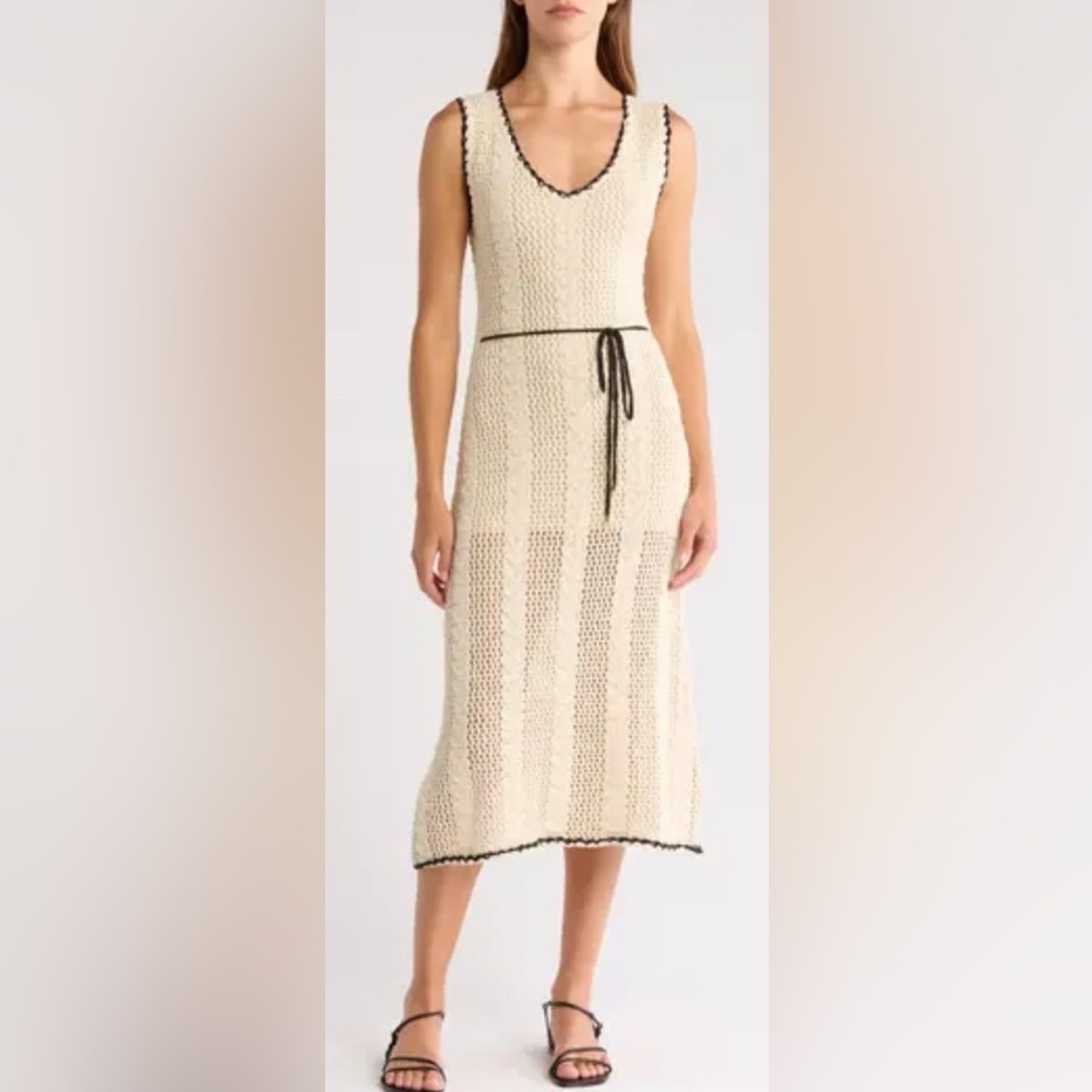 Elan Stripe Cotton Blend Midi Cover-Up Dress | EUC | Sz S